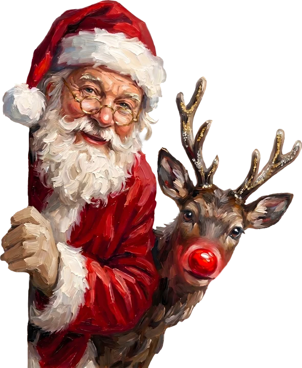 Santa and Rudolph DTF Transfer