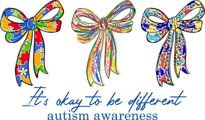 Autism Awareness Bow Set DTF Transfer