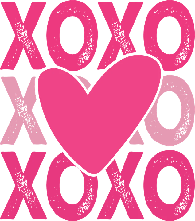 XOXO Heart DTF Transfer