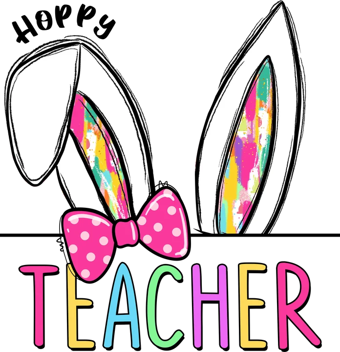 Hoppy Teacher Easter Bunny DTF Transfer